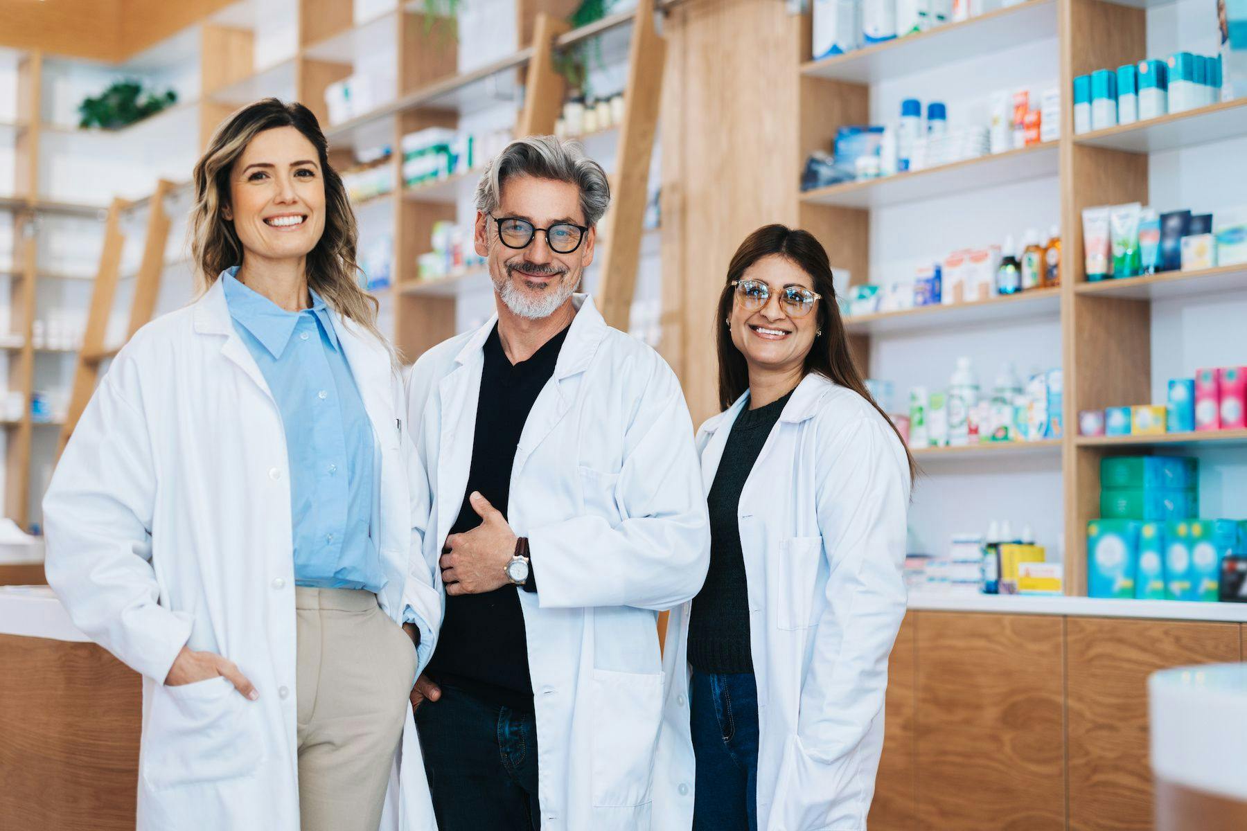 pharmacists in a drug store