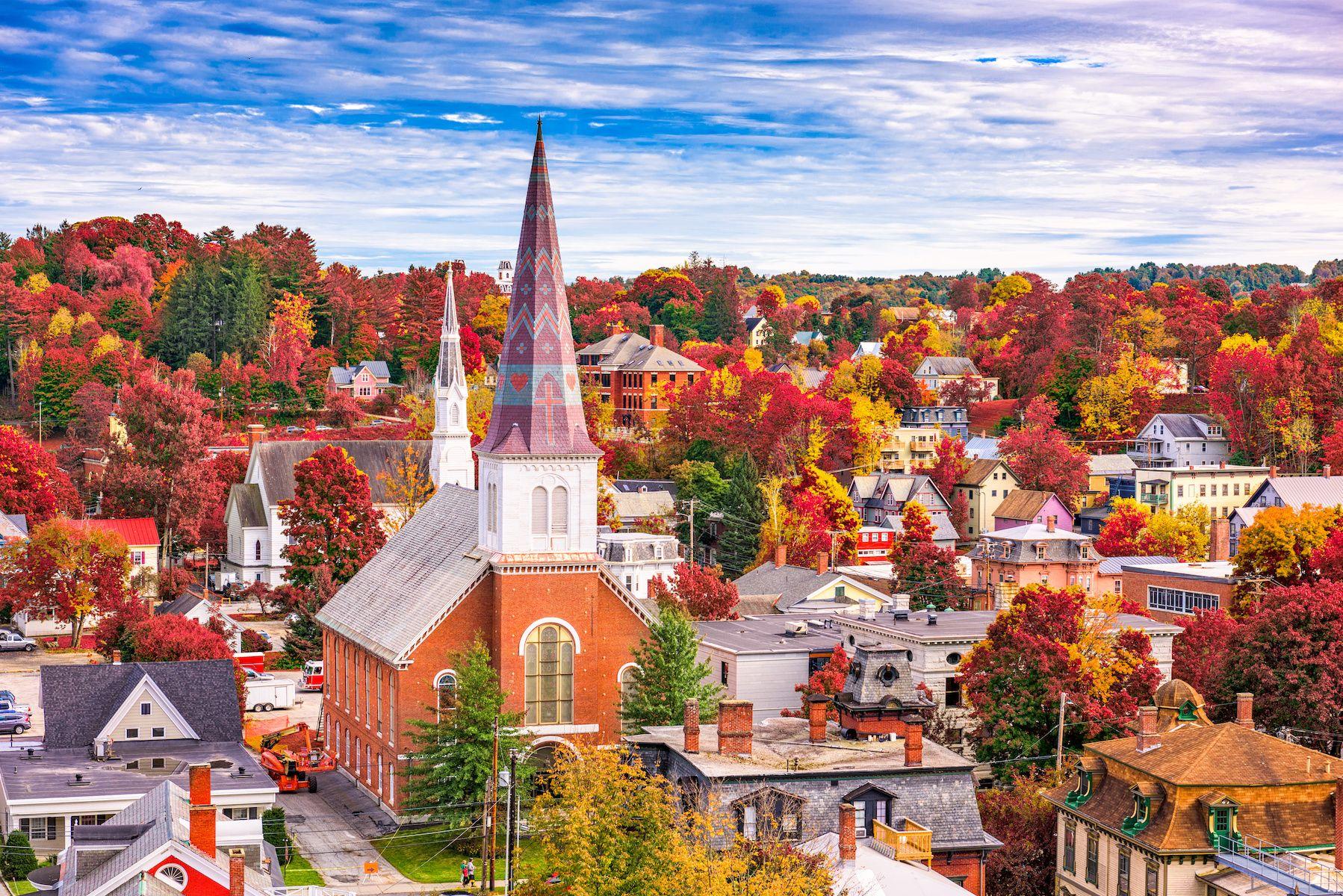 Fall time in Montpelier, Vermont—a New England state ranking 6th among US states with the highest vaccination rates. | image credit: SeanPavonePhoto / stock.adobe.com