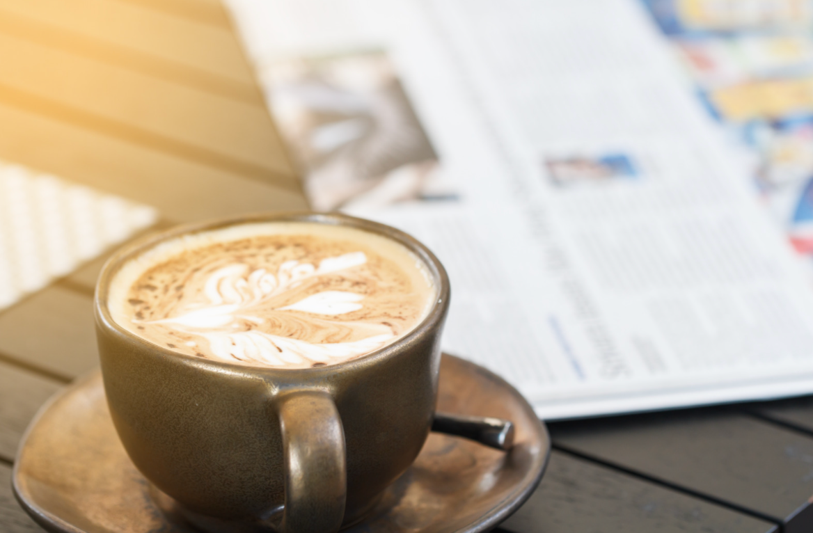 coffee cup and newspaper